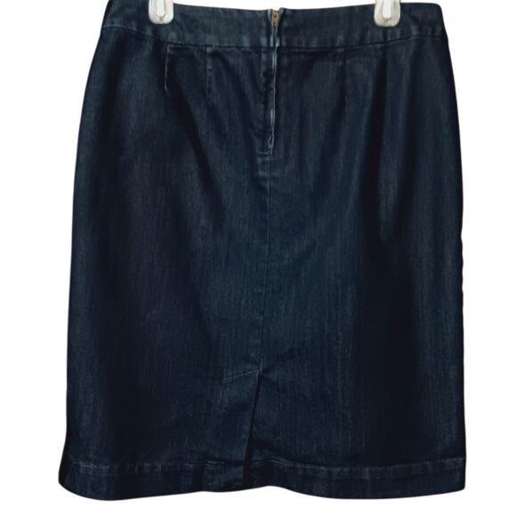 COLDWATER CREEK Denim Jean Skirt Size 14 Dark Wash Straight Casual Work School - Picture 2 of 8